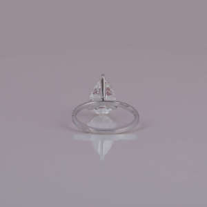 Anillo de compromiso chapado en oro macizo de 14 quilates con engaste pavé, diamante de laboratorio talla pera, media eternidad con diamantes laterales de talla redonda para mujer - Product Image 3