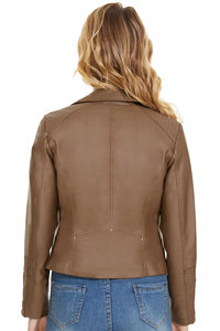 Blouson aviateur en cuir PU unisexe à la mode pour femmes coquille PU imperméable et doublure chaude pour l'automne hiver en plein air - Product Image 5