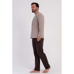 Ensemble de pyjama pour homme CEPLI P.SUPREM BATTAL XXL à col rond et manches longues - FUME - FUME - Product Image 4