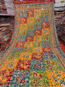 BEAUTIFUL HANDMADE WOMEN MIRROR WORK SHAWLS NEW TRENDY DESIGNS BEAUTIFUL MULTI COLOUR WESTERN STYLE WOMEN SHAWLS - Product Image 5