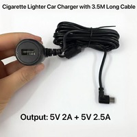 Chargeur de voiture DVR filaire 3,5 m 12-24V vers 5V pour caméra embarquée 4K, rétroviseurs connectés et appareils GPS – Livraison rapide