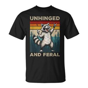 T-shirt vintage Rock and Roll Raccoon Unhinged and Feral - T-shirt promozionale vintage Rock and Roll Raccoon - Product Image 1