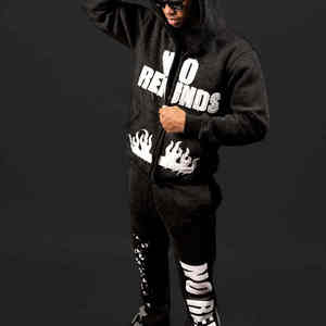 ชุดวอร์มผู้ชายสไตล์วินเทจฝรั่งเศส ผ้าฝ้าย 100% คุณภาพพรีเมียม ระบายอากาศได้ดี น้ำหนักมาก ผลิตตามแบบ OEM ปี 2026 ล้างสีแบบ Acid Wash ไซส์ XL - Product Image 4