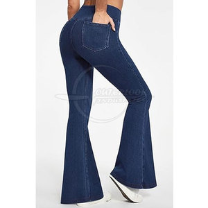 กางเกงยีนส์ขากว้างสำหรับผู้หญิงกางเกงขากว้างสำหรับผู้หญิงกางเกงยีนส์แฟชั่นผ้าฝ้ายทำจากผ้าฝ้าย - Product Image 2