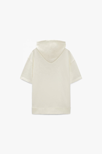 Sweat-shirt à manches courtes, sweat-shirt ample avec capuche réglable et manches courtes, poche avant, bordures côtelées - Product Image 5