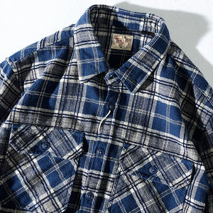 Camisa de franela azul superventas para esquí y snowboard de manga larga con cuello de polos y ojales estampado de logotipo personalizado - Product Image 2