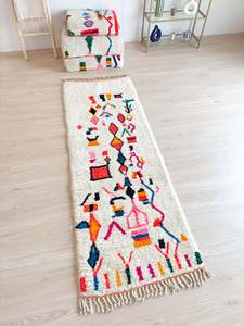 Tapis personnalisé berbère vintage Tapis en laine fait main en laine OEM Rectangle lavable décoratif Tapis d'extérieur pour la maison - Product Image 2