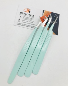 Professional <b>Mint</b>-Colored Stainless Steel Eyelash Extension Tweezers Custom Engraved Logo Star Printed Pointed Tip Sustainable - Product Image 6