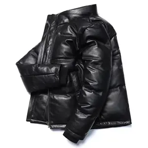 Veste en cuir à bulles pour hommes Veste en cuir classique pour hommes OEM de haute qualité, durable et design élégant pour un usage quotidien - Product Image 5