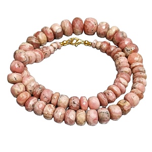 Collar de cuentas de rondelle de Rodocrosita genuina con cierre de plata 925 collar de Rodocrosita regalo de joyería de cuentas de plata para ella - Product Image 1