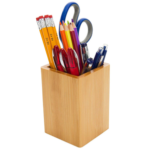 Porte-stylos en bois écologique empilable de forme carrée pour bureau, porte-crayons, design moderne, organisateur de haute qualité - Product Image 4