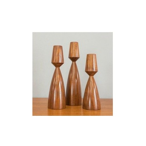Bougeoir décoratif de salon de table au design standard bougeoir en bois d'olivier de qualité de luxe lot de 3 bougeoirs - Product Image 1