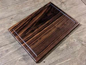 Solid Walnut Wooden Butcher Block <b>Countertop</b> Cutting Board 3 Cracker Groove Dark Wood for Kitchen Chopping Board on Sale - Product Image 5