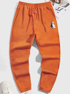 Pantalones de chándal de cintura alta para hombre, de secado rápido, transpirables, a prueba de viento, de algodón y poliéster, pantalones de chándal teñidos lisos, bolsillos, talla 6XL, Invierno - Product Image 4