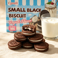 Nouvelle Arrivée : Recette de Biscuits Sandwich Noirs Camill 100G, Trois Saveurs de Chocolat Croquant et Intense, Biscuits Fourrés en Gros