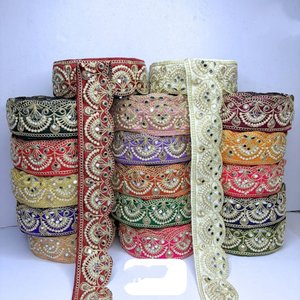 Dentelles brodées écologiques sur mesure avec motif géométrique style vintage pour vêtements, sacs, chaussures et textiles de maison - Product Image 6