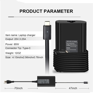 Nouveau <span class=keywords><strong>chargeur</strong></span> USB C 65W pour <span class=keywords><strong>Dell</strong></span> Latitude 5420 5520 5320 7420 <span class=keywords><strong>XPS</strong></span> <span class=keywords><strong>13</strong></span> 7390 9350 9380 9370 Adaptateur de <span class=keywords><strong>chargeur</strong></span> pour ordinateur portable USB C 20V 3.25A - Product Image 3