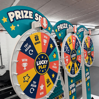 Ensemble de jeu commercial interactif avec roue de la fortune et jeu de jetons tombants, personnalisable pour événements, location, expositions, fêtes et jeu de marbre