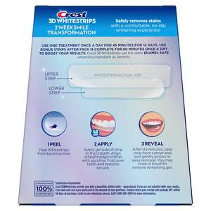 Crest 3D Glamorous White, 3D White, Kit de Tiras Blanqueadoras de Dientes, 32 Tiras (Paquete de 16 Unidades) - Blanqueamiento Dental Crest - Product Image 6