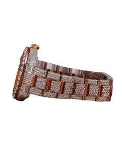 Certified Luxury Rose Gold <b>Men's</b> Diamond Diamond Band <b>Watches</b> on Sale Latest Hip Hop Fashion Statement <b>Smart</b> Quartz Movement - Product Image 2