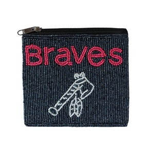 Monedero moderno hecho a mano con cuentas blancas y grises, diseño único con cierre de cremallera, regalo promocional de calidad superior - Product Image 1