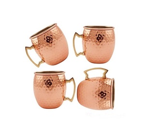 ชุดแก้วน้ำทองแดงตีลาย 4 ใบ ทรงกลม ขนาดสั่งทำได้ คุณภาพดี ราคาเหมาะสม - Product Image 1
