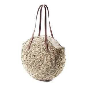 Bolso de playa de paja de trigo Vintage de alta moda para damas hecho a mano con cadenas mejor idea de regalo de verano Forro de algodón de Vietnam-venta al por mayor - Product Image 1
