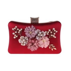 Handcrafted Fashion <b>Magnetic</b> <b>Stone</b> Pattern Flowers & Diamonds Daily Use Resin Clutch Bag - Product Image 5