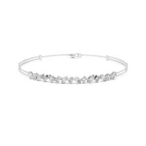 Bracelet de mariage en moissanite taille émeraude poire et marquise 1,5 carats en argent sterling 925, bijoux de luxe raffinés pour mariée, bracelet tennis - Product Image 6