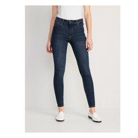 Jeans Ajustados de Mezclilla Elástica de Cintura Media para Mujer, Transpirables, Ecológicos, Cómodos, Estilo Urbano, Clásicos, para Uso Diario Informal