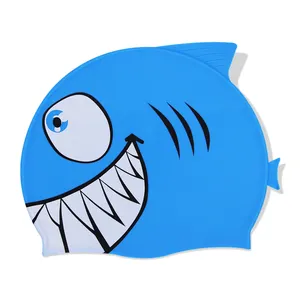 Summer Children Screen Print Swimming Cap Bulk Kid Cartoon Fish Swim Caps Custom Water Sports Swimming Caps Kids