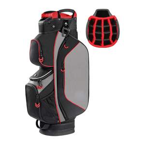 Sac de golf léger en PU avec 15 compartiments, séparateurs pleine longueur, compartiment dédié pour putter et housse de pluie - Noir - Product Image 2