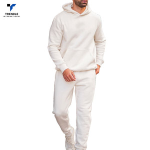 Chándal Deportivo Personalizado para Hombre, con Capucha, para Invierno, Casual, Sólido, de Poliéster/Algodón, con Forro Polar Absorbente de Sudor, Cintura Elástica, Completo - Product Image 1
