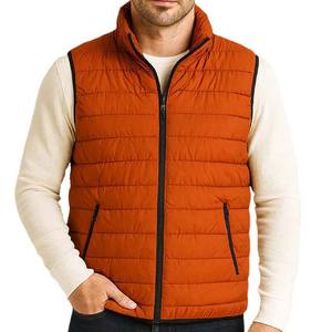 Gilet sans manches matelassé en toile de haute qualité pour homme, vêtement d'hiver, polyester imperméable et respirant, fermeture éclair sur le devant - Product Image 1