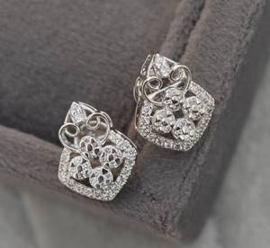 IGI Certified 18K White Gold Natural Diamond Loop Pendant Earring Set Elegant Bridal Jewelry Trendy Same Day Ship - Product Image 6