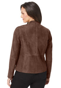 Chaqueta de cuero genuino para mujer, chaqueta de cuero genuino multicolor personalizada de alta calidad para mujer, precio de fábrica al por mayor - Product Image 2