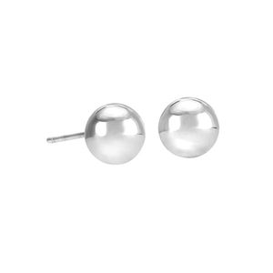 Black Label Platinum Plated <b>Sterling</b> <b>Silver</b> <b>Stud</b> Earrings Ball Shape - Product Image 1