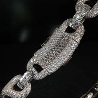 Cadena Hip Hop Clásica Estilo Rock Urbano, Collar Cubano Miami de 20mm / 20 Pulgadas para Hombre, Joyería de Rapper al por Mayor, Oro 10k con Diamantes