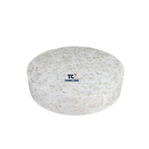 Bàn Cà Phê Mẹ Ngọc Trai Chất Lượng Cao Và Sang Trọng Bàn Tròn Mặt Trống Khảm Để Trang Trí Phòng Ngủ Phòng Khách - Product Image 3