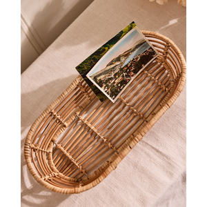 Roscoe Long panier en rotin tissé à la main cadeau en bambou durable et panier de rangement pour l'organisation de la maison et l'utilisation du pain - Product Image 4