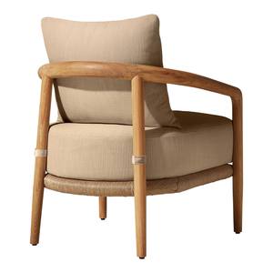 Fauteuil de jardin en teck artisanal, fauteuil en corde tressée imperméable avec coussins anti-UV pour espaces de vie extérieurs de luxe - Product Image 4