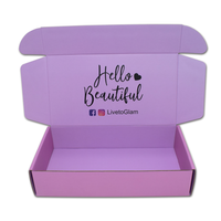 Fabricant de boîte postale en carton pour soins de la peau rose violet Boîte postale d'emballage avec feuille d'or pour maquillage Paquet cadeau