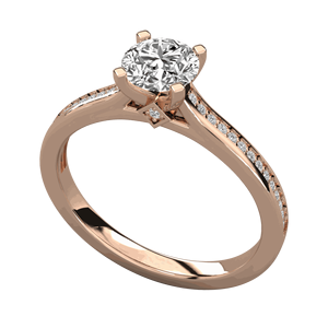 แหวนหมั้นชุดง่ามเพชรตัดทรงกลมสำหรับผู้หญิง - Product Image 4