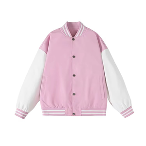 Hot Selling Custom Men's Winter Baseball Bomber Varsity Jacket <b>Fleece</b> with Letter Pattern Leather Jacket - Product Image 5