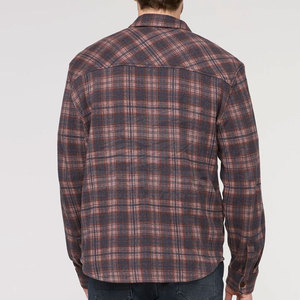 Chemise en flanelle pour homme fabriquée au Pakistan, 100% coton brossé, motif uni, coupe classique, boutonnée, respirante, séchage rapide, pour le travail et les voyages - Product Image 2