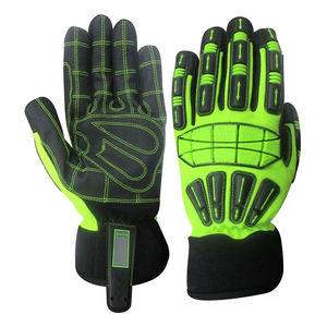 Guantes de impacto personalizados ODM HPPE resistentes a cortes TPR y PU para aceite y antivibración para trabajo mecánico y deportes con logotipo personalizado - Product Image 1