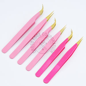 Pinzas de Extensión de Pestañas con Punta de Fibra de Alta Calidad, Punta Larga, Agarre de Diamante, Color Rosa, Herramienta para Artistas de Pestañas - Product Image 6