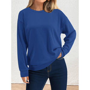 Sweats à capuche tricotés respirants personnalisés décontracté uni col rond Streetwear sweats à capuche à épaules tombantes pour femme sweats élégants de qualité supérieure - Product Image 4