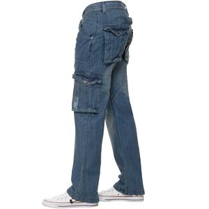 Venta al por mayor de pantalones vaqueros cargo de combate para hombre pantalones de trabajo de mezclilla pantalones de utilidad casuales multi bolsillo todos los tamaños OEM suministro de fábrica - Product Image 2