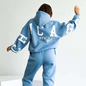 Moda mujer sudaderas con capucha de gran tamaño pulóver sudaderas básicas algodón polar manga larga logotipo personalizado ropa de calle proveedor - Product Image 3